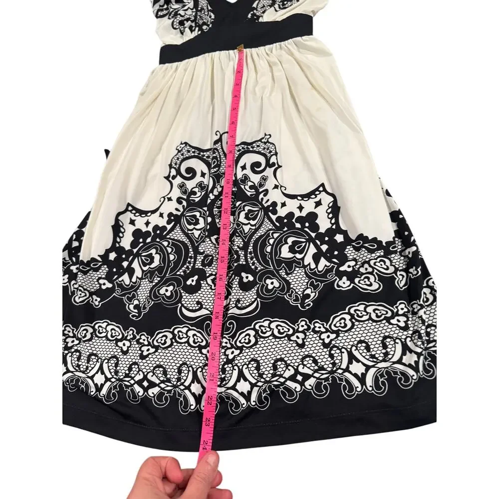 NWT NY&C Black & White Paisley Print Sleeveless Fit & Flare Dress XL - Picture 7 of 10